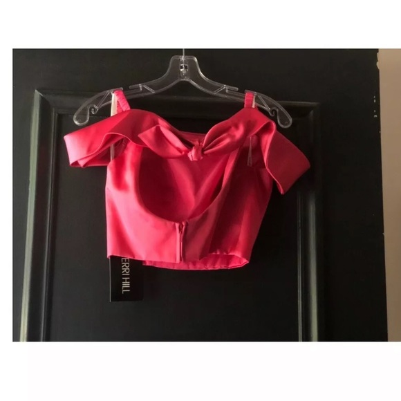 Sherri Hill Pink Rose Floral Two Piece Spring Prom Dress Size 0 NWT - Picture 5 of 12